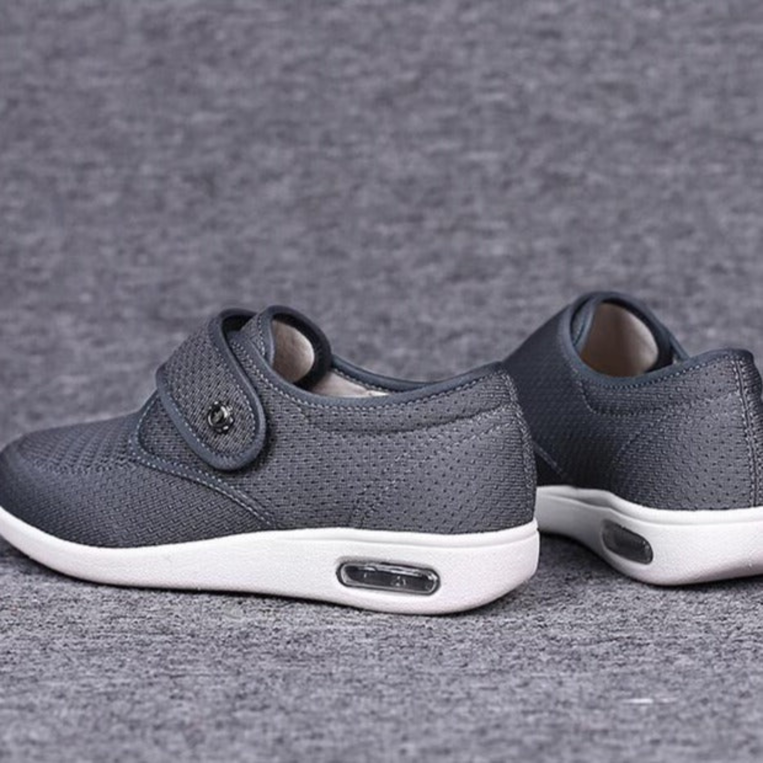 Women's Mesh Shoes with Hook and Loop Strap and Air Cushion