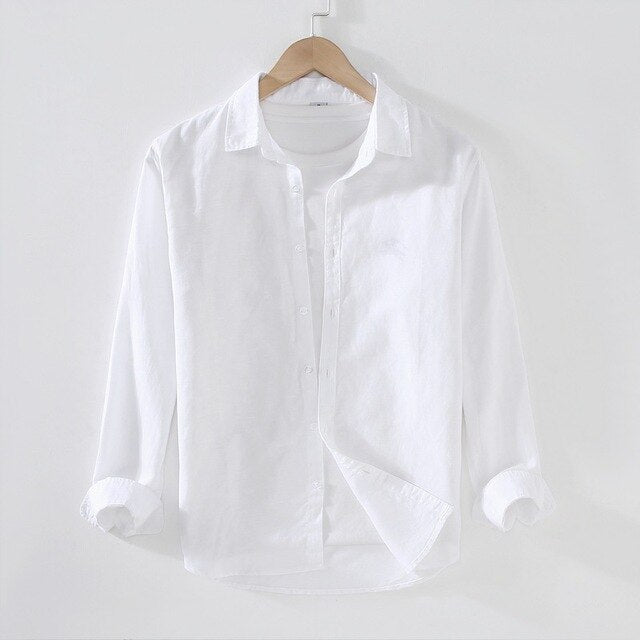 Men's Summer Shirt with Long Sleeve and Buttons