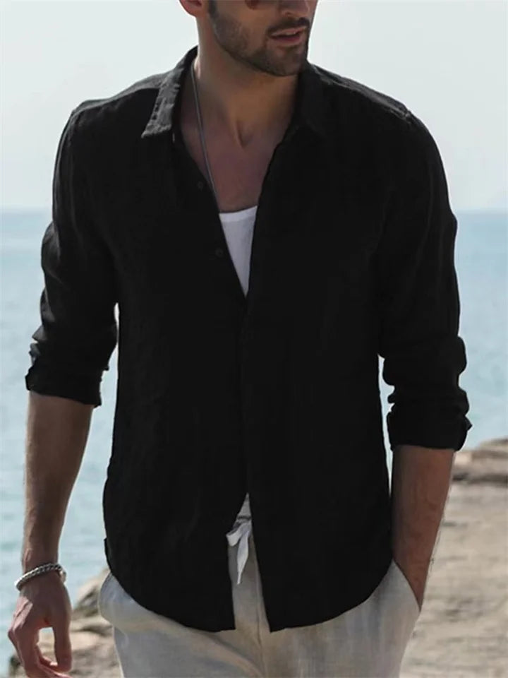 Men's Summer Shirt with Half Sleeves and Buttons