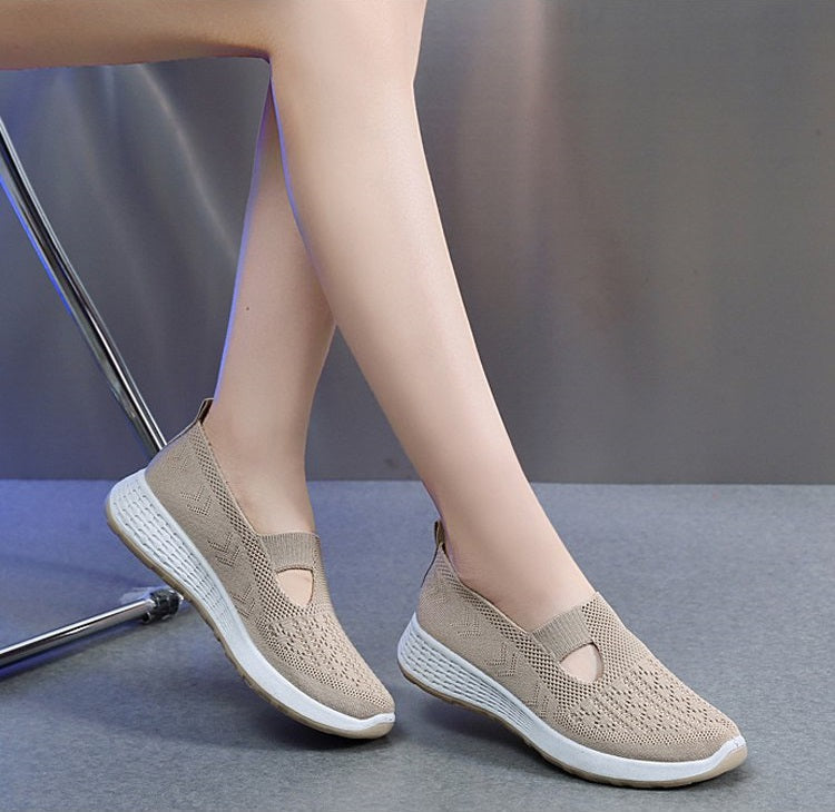 Women's Mesh Slip-on Sneakers with Cut-out Style