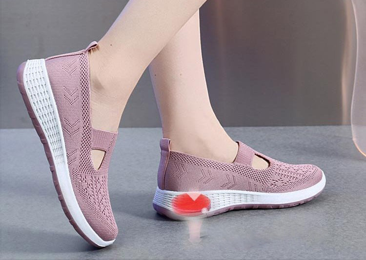 Women's Mesh Slip-on Sneakers with Cut-out Style