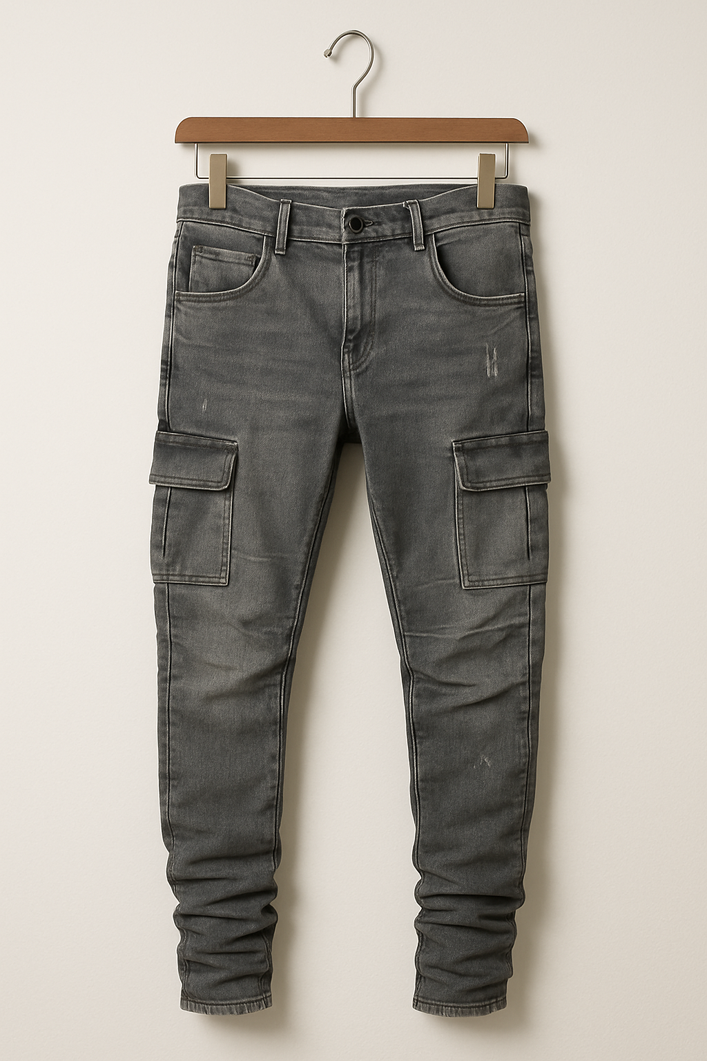 Men's All Season Skinny Cargo Denim Pants with Pockets