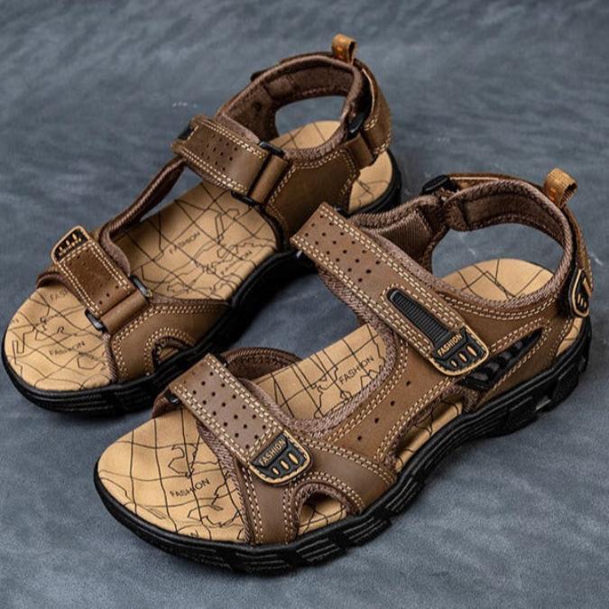 Men's Summer Outdoor Sandals with Double Velcro Closure