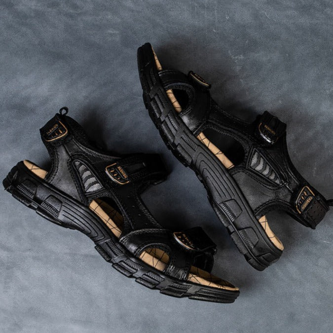 Men's Summer Outdoor Sandals with Double Velcro Closure