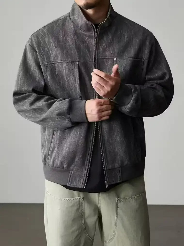 Men's Bomber Jacket with Chest Pockets