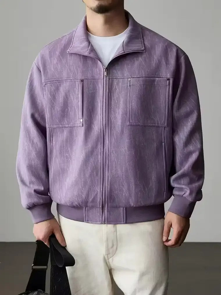 Men's Bomber Jacket with Chest Pockets