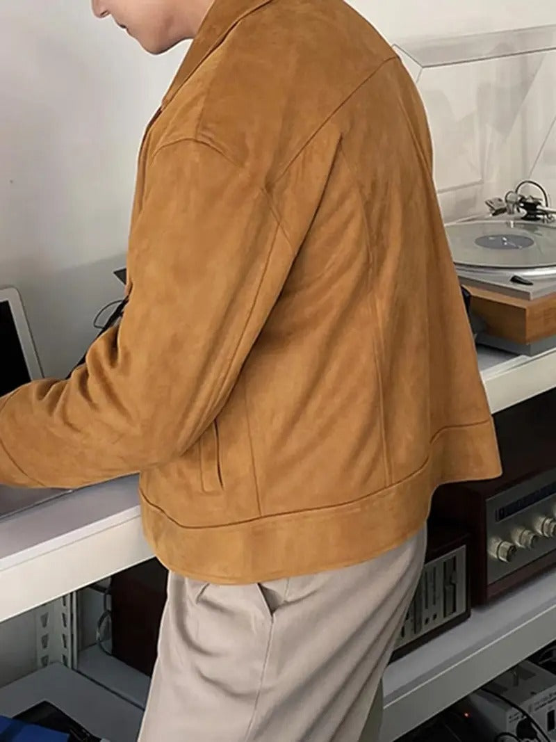 Men's Brown Button Front Jacket