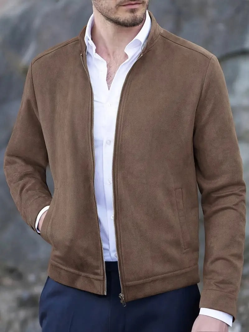 Men's Brown Zip-Up Jacket