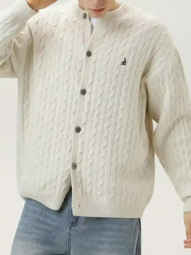 Men's Button-Front Mid-Thigh Cardigan