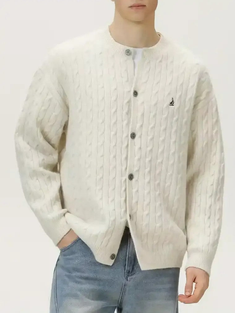 Men's Button-Front Mid-Thigh Cardigan