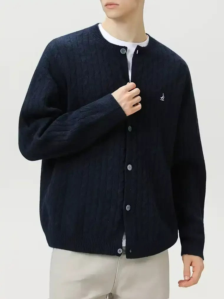 Men's Button-Front Mid-Thigh Cardigan