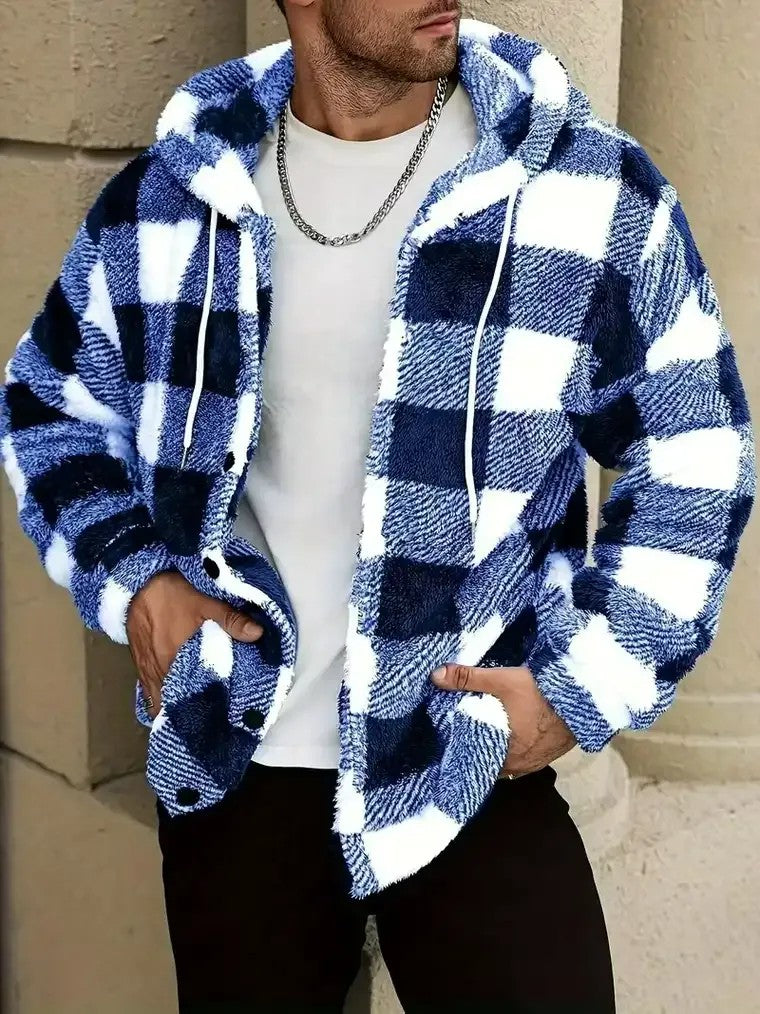 Men's Checkered Hooded Jacket