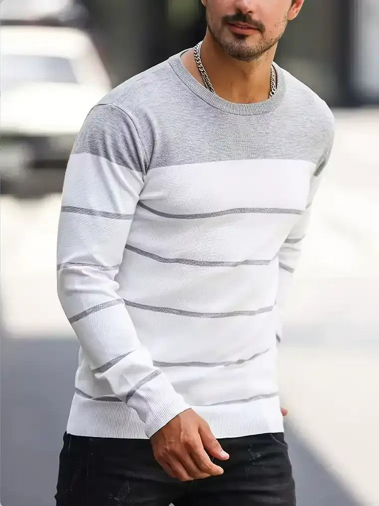 Men's Colour-Block Crewneck Sweater
