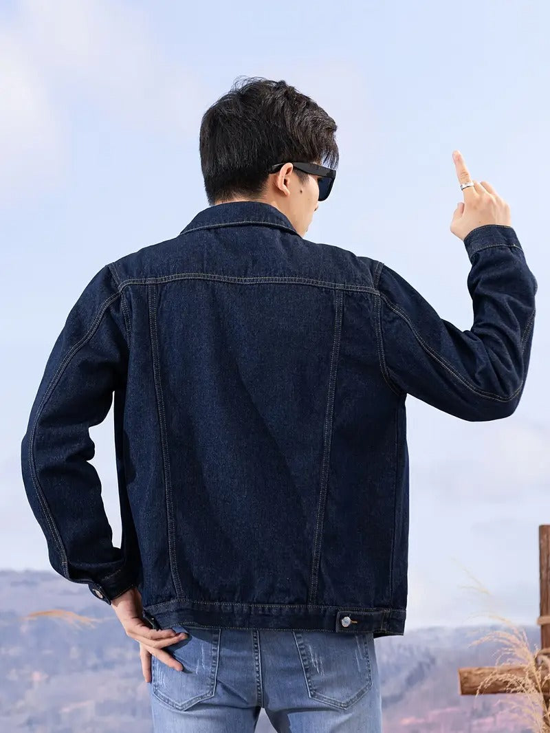 Men's Dark Blue Denim Jacket
