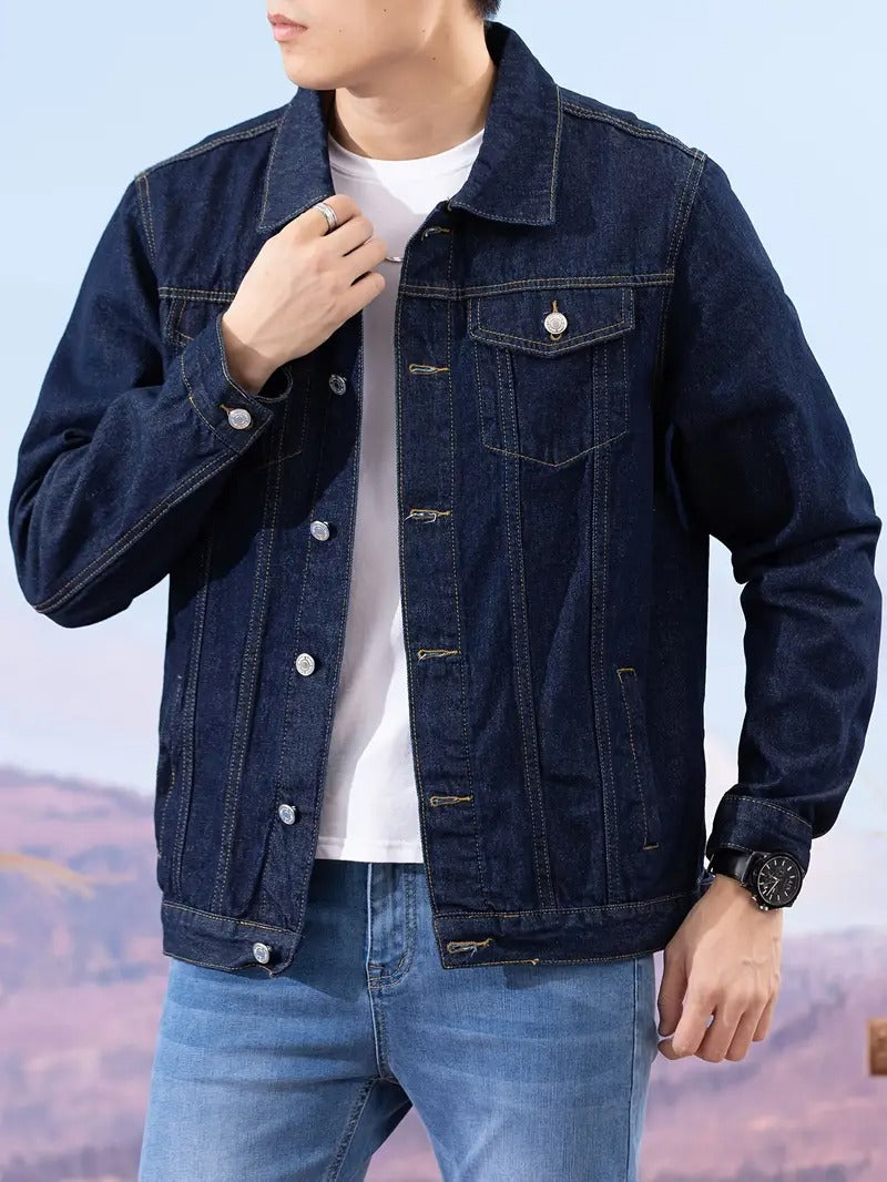 Men's Dark Blue Denim Jacket