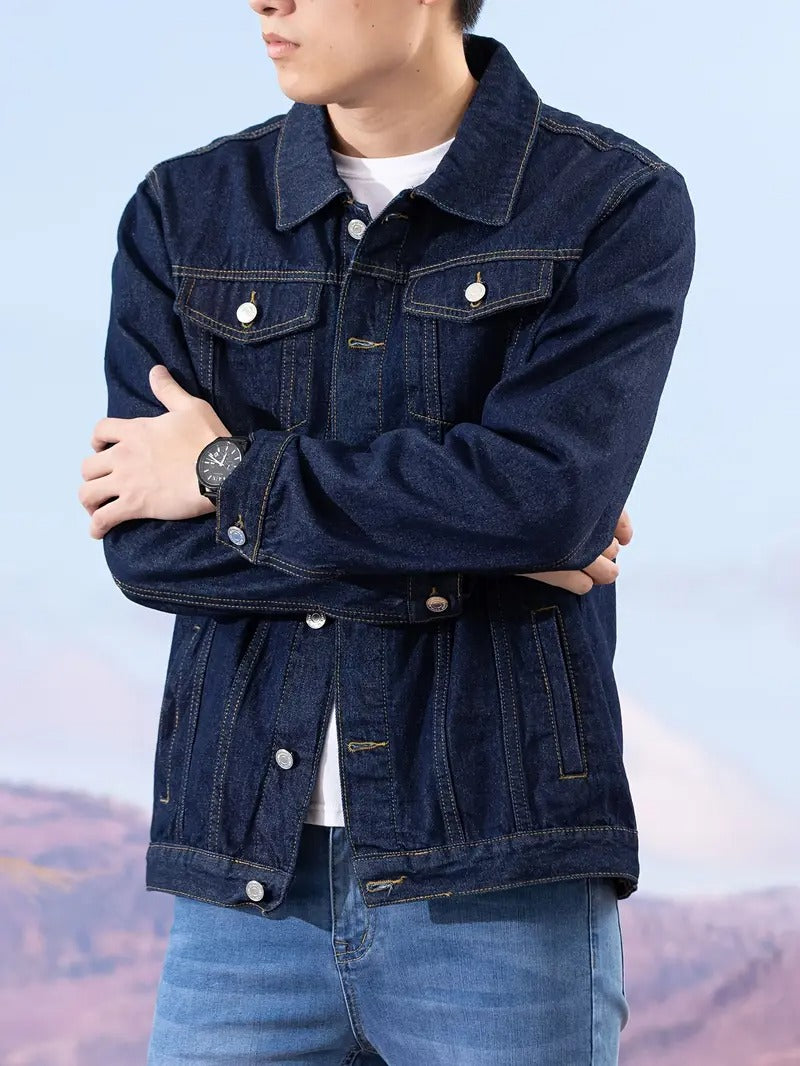 Men's Dark Blue Denim Jacket