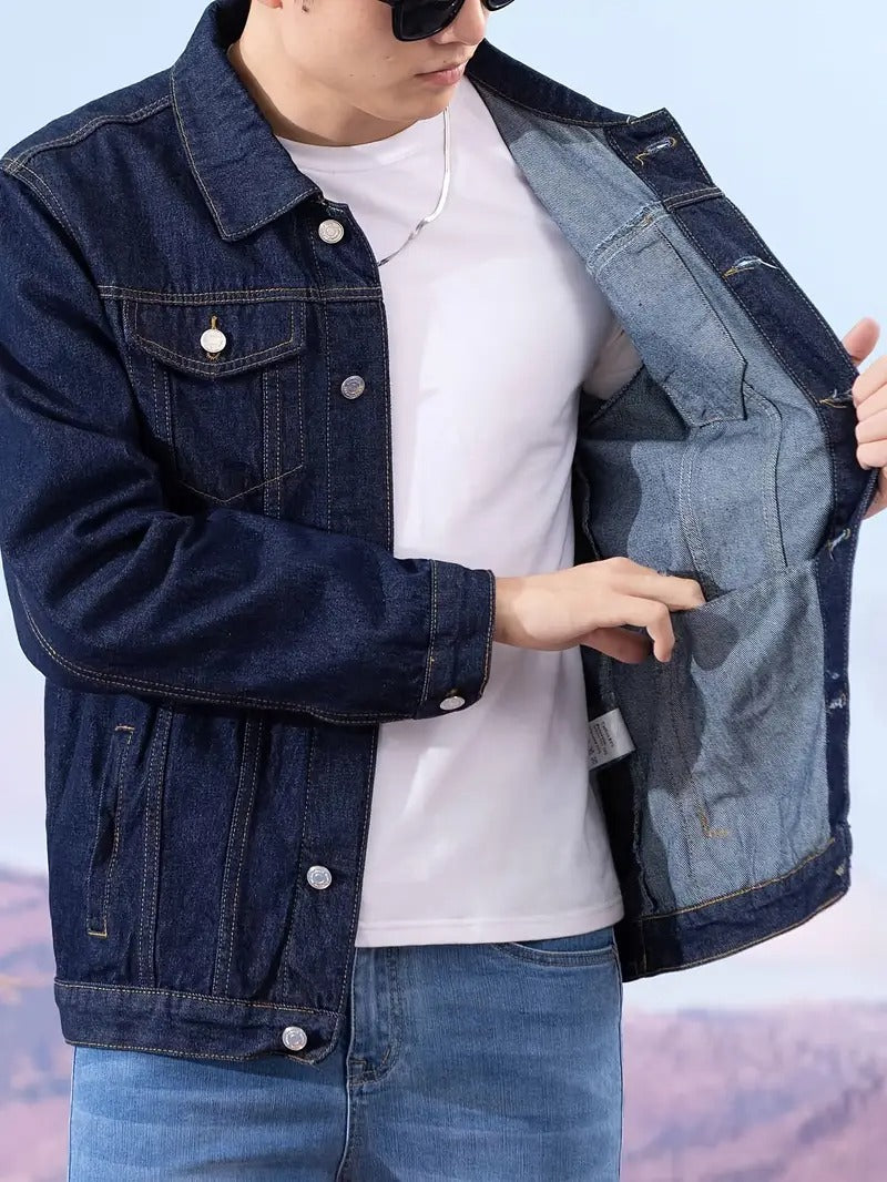 Men's Dark Blue Denim Jacket
