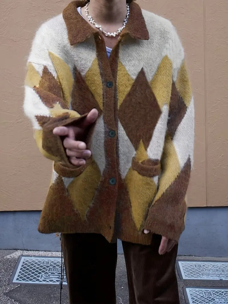 Men's Diamond-Pattern Cardigan