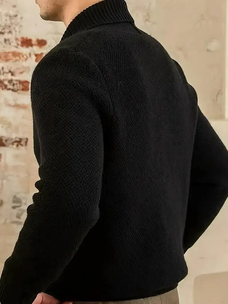 Men's Double-Breasted Knit Cardigan