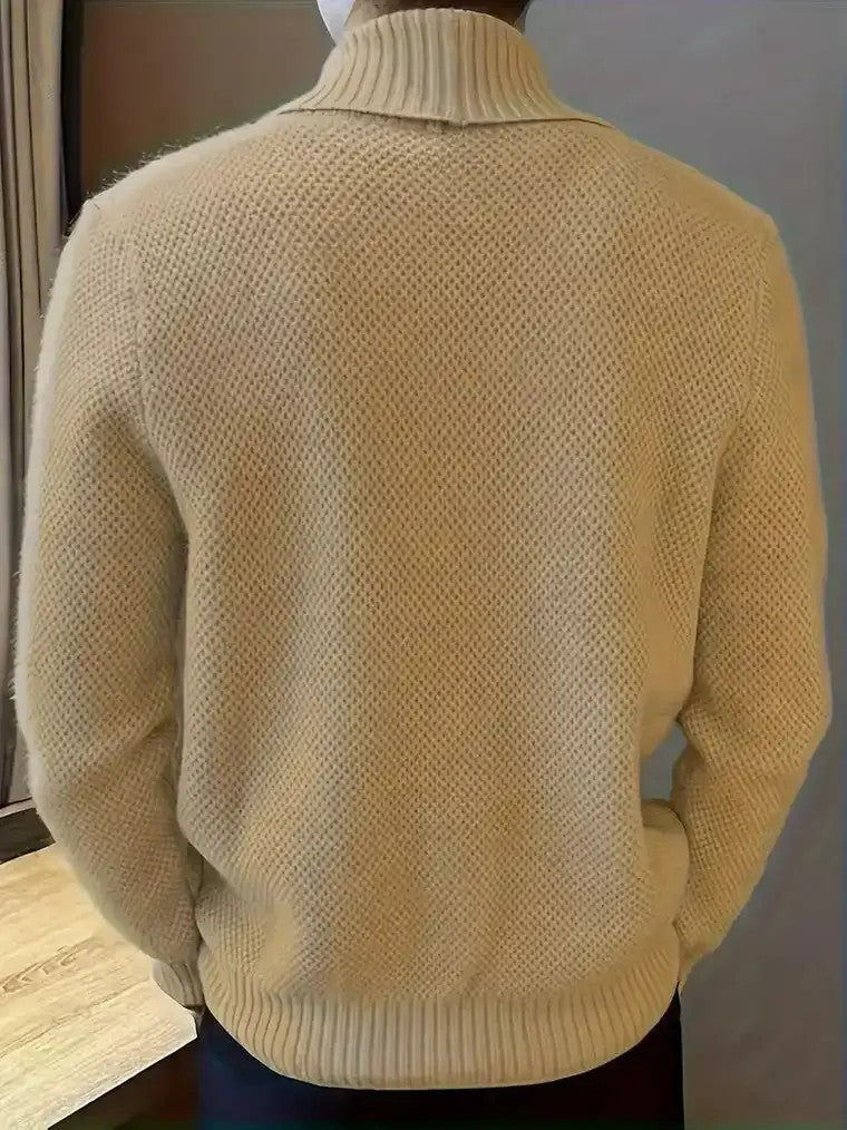 Men's Double-Breasted Knit Cardigan