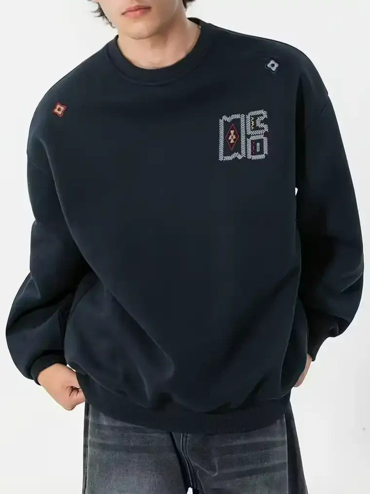 Men's Embroidered Crewneck Sweater