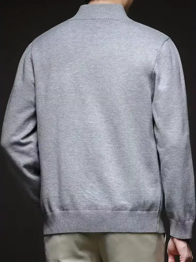 Men's Full-Zip Mock Collar Cardigan