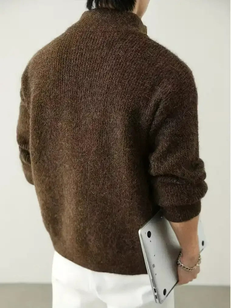 Men's Knit Zip-Up Cardigan