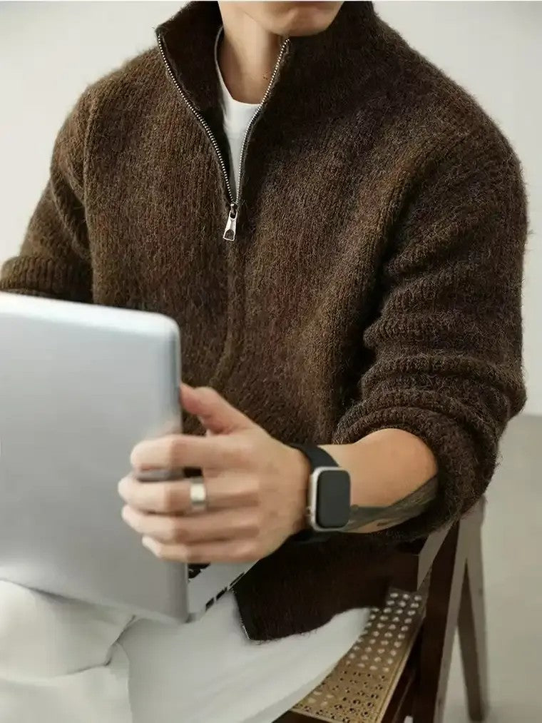 Men's Knit Zip-Up Cardigan