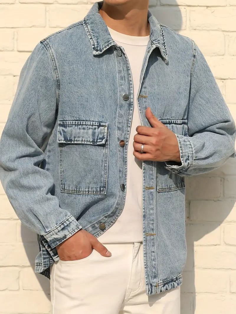 Men's Light-Wash Denim Jacket