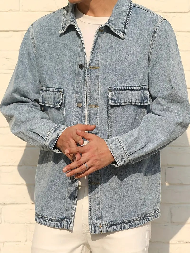 Men's Light-Wash Denim Jacket