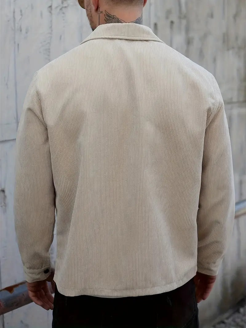 Men's Light Beige Corduroy Jacket