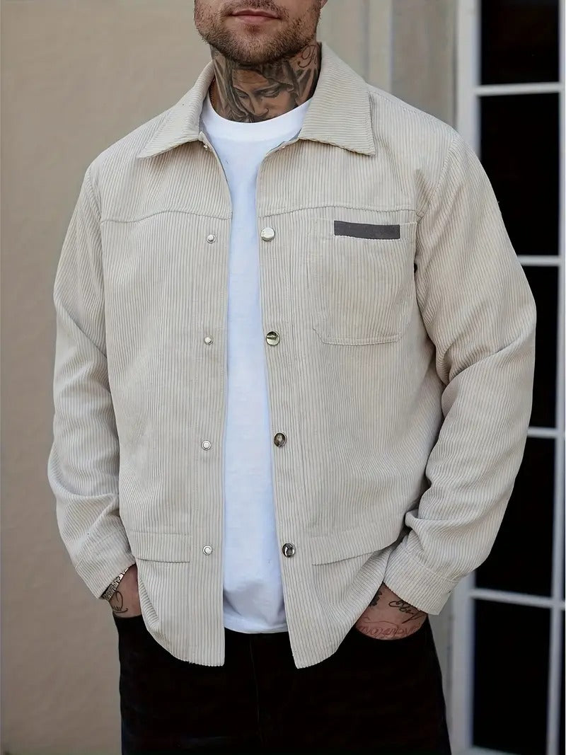 Men's Light Beige Corduroy Jacket
