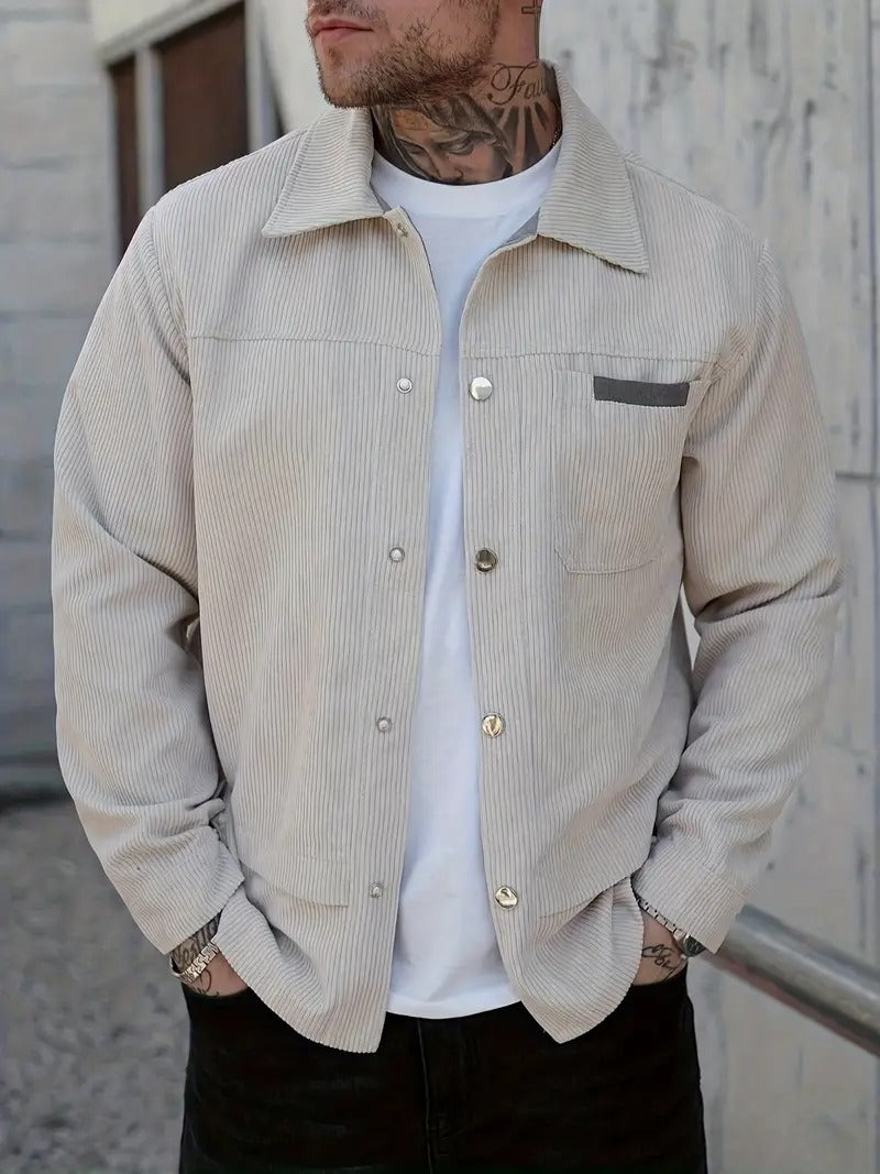 Men's Light Beige Corduroy Jacket