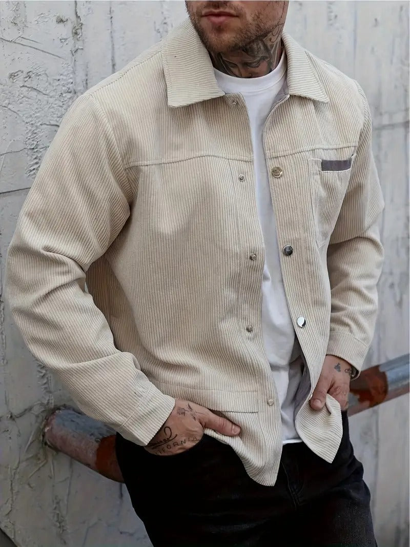 Men's Light Beige Corduroy Jacket