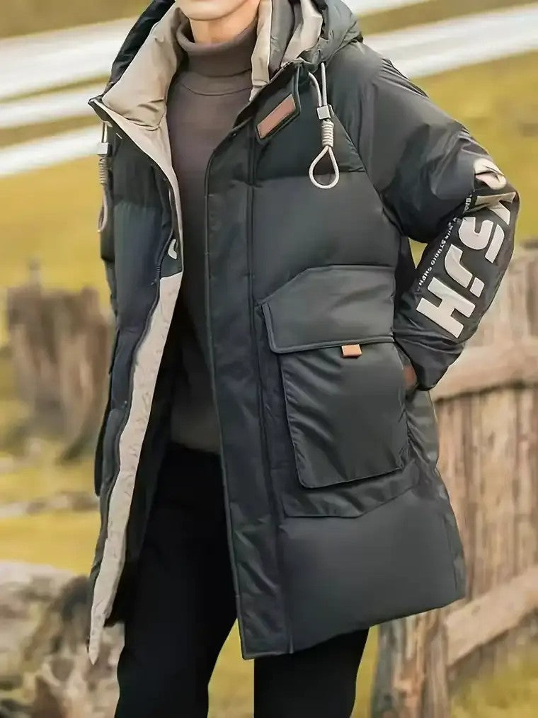 Men's Long Hooded Puffer Jacket
