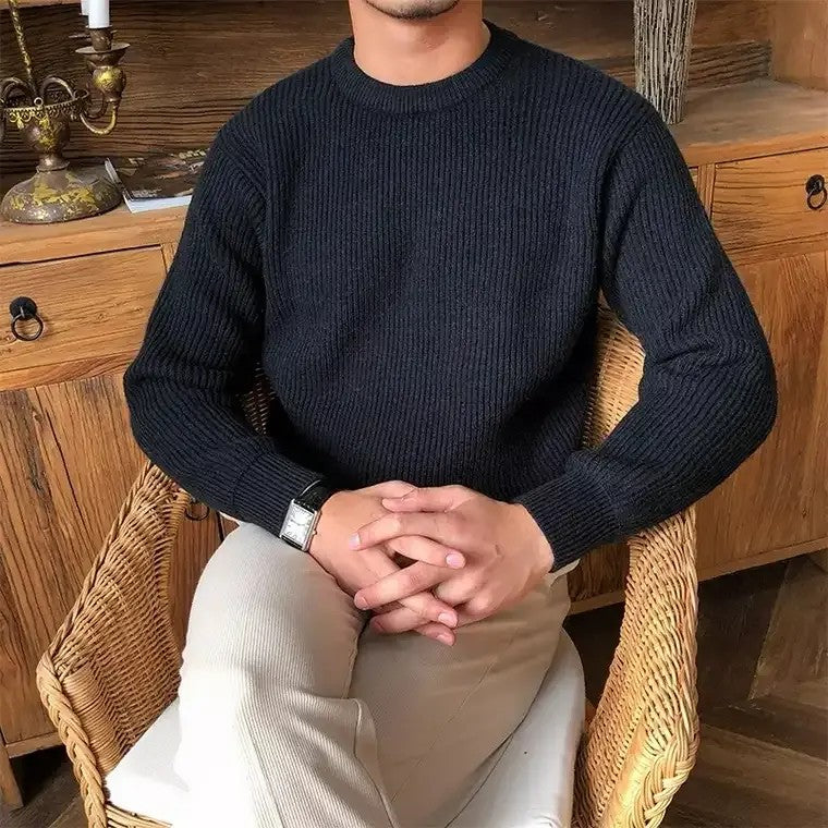 Men's Long Sleeves Ribbed Knit Sweater