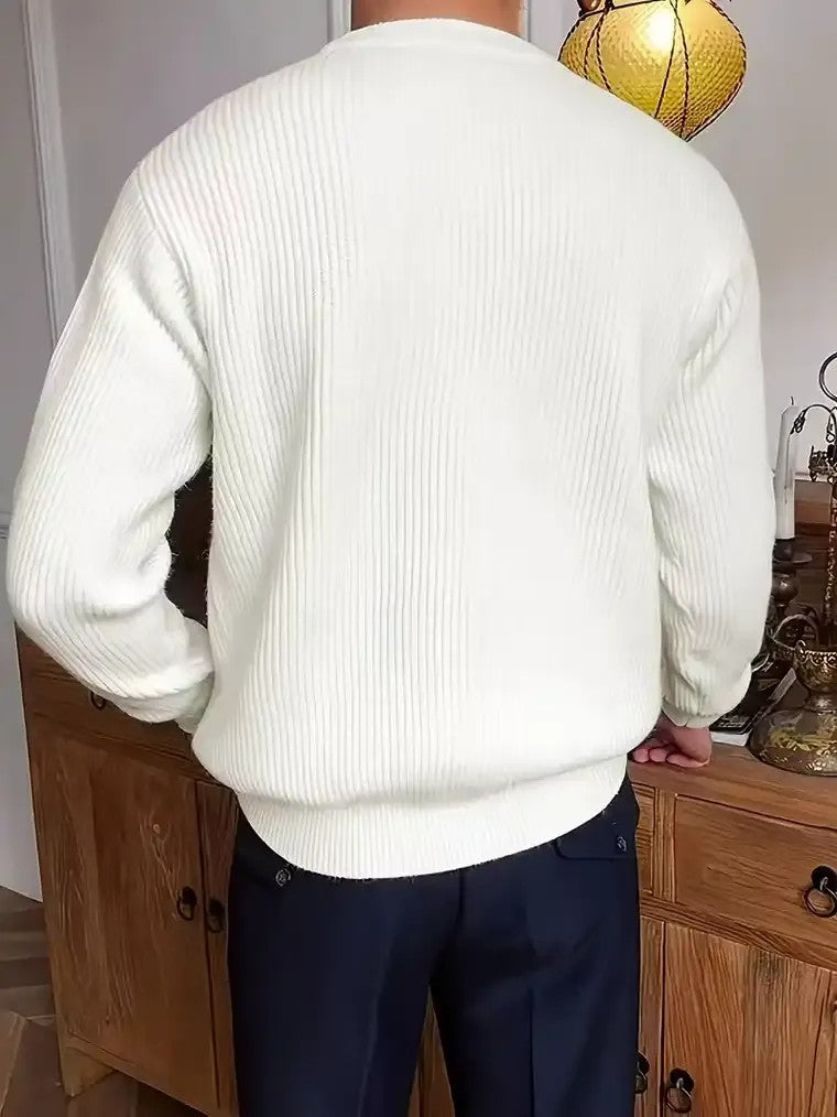 Men's Mock Neck Ribbed Sweater