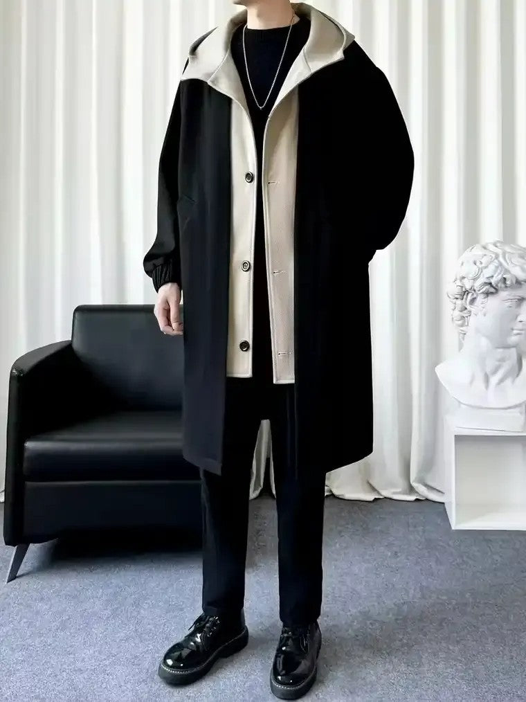 Men's Patchwork Trench Coat
