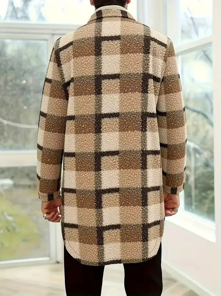 Men's Plaid Button-Down Shirt Jacket