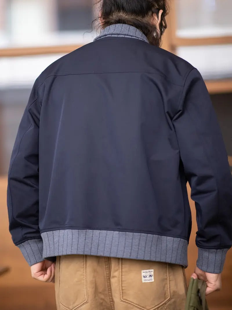 Men's Ribbed-Collar Bomber Jacket
