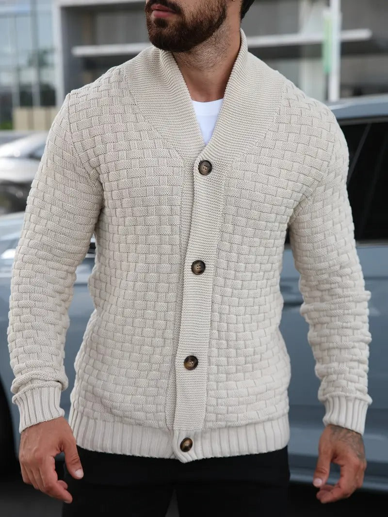 Men's Shawl Collar Button-Down Cardigan
