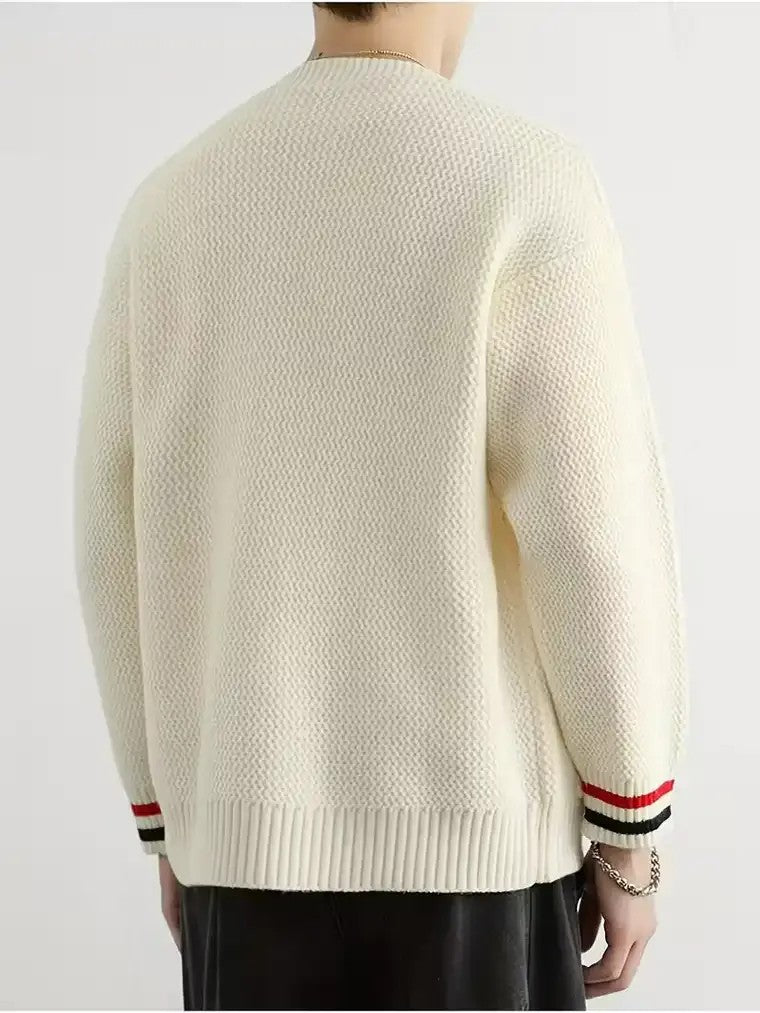 Men's Striped Knit Cardigan