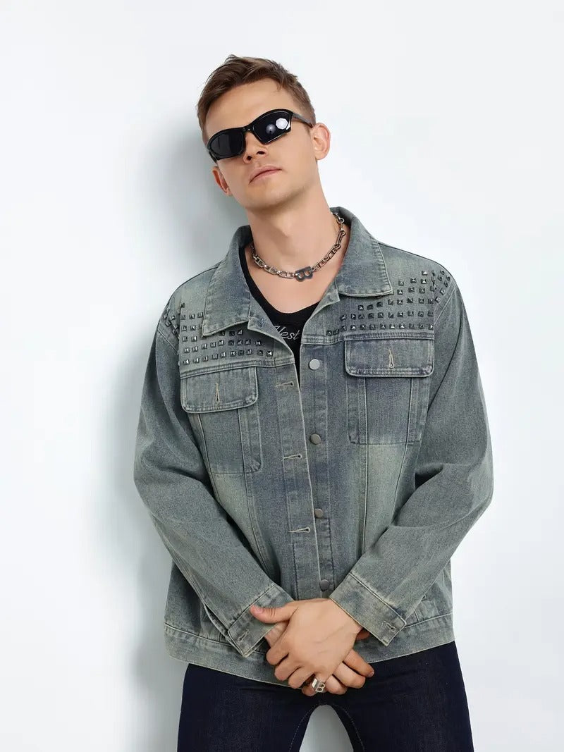 Men's Studded Denim Jacket