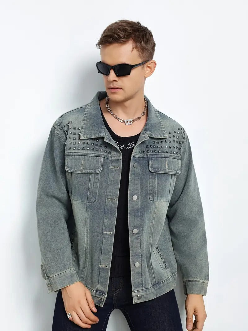 Men's Studded Denim Jacket