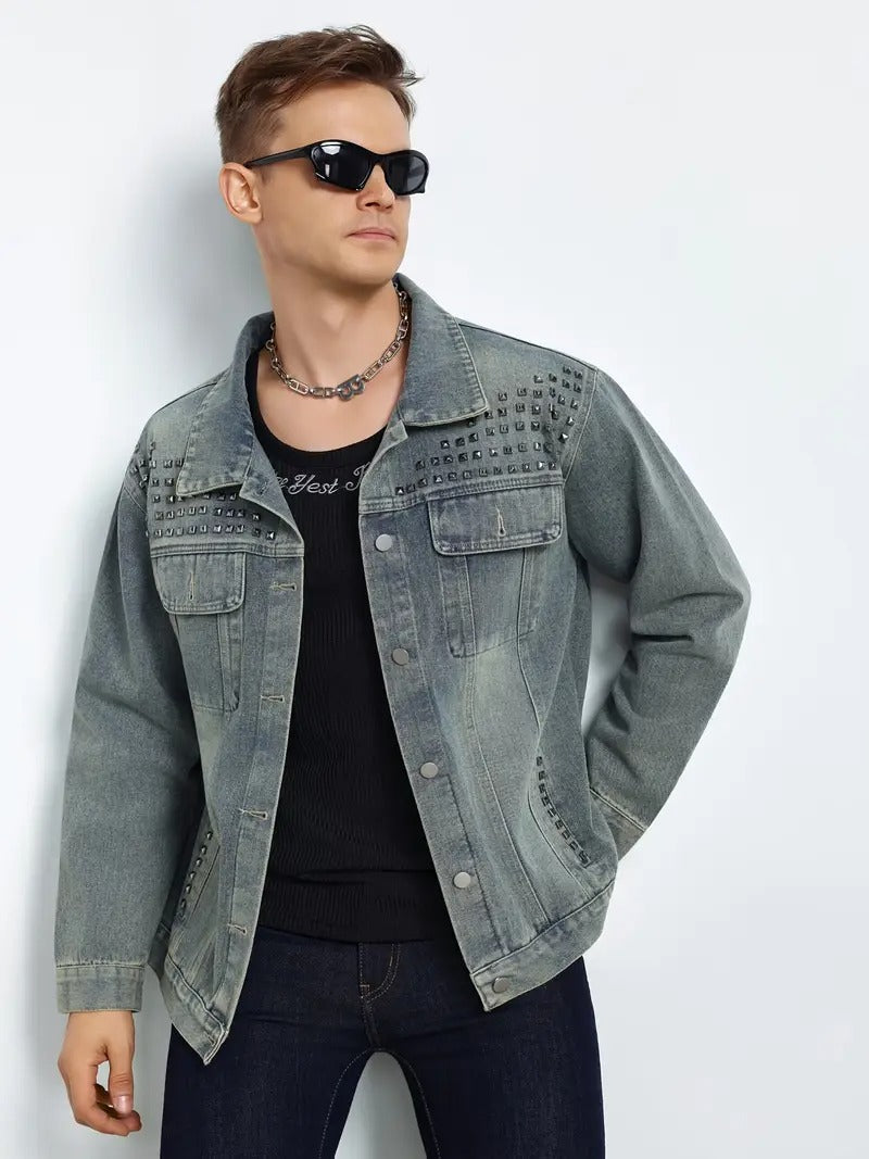 Men's Studded Denim Jacket