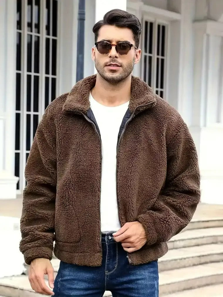Men's Zip-Front Teddy Jacket