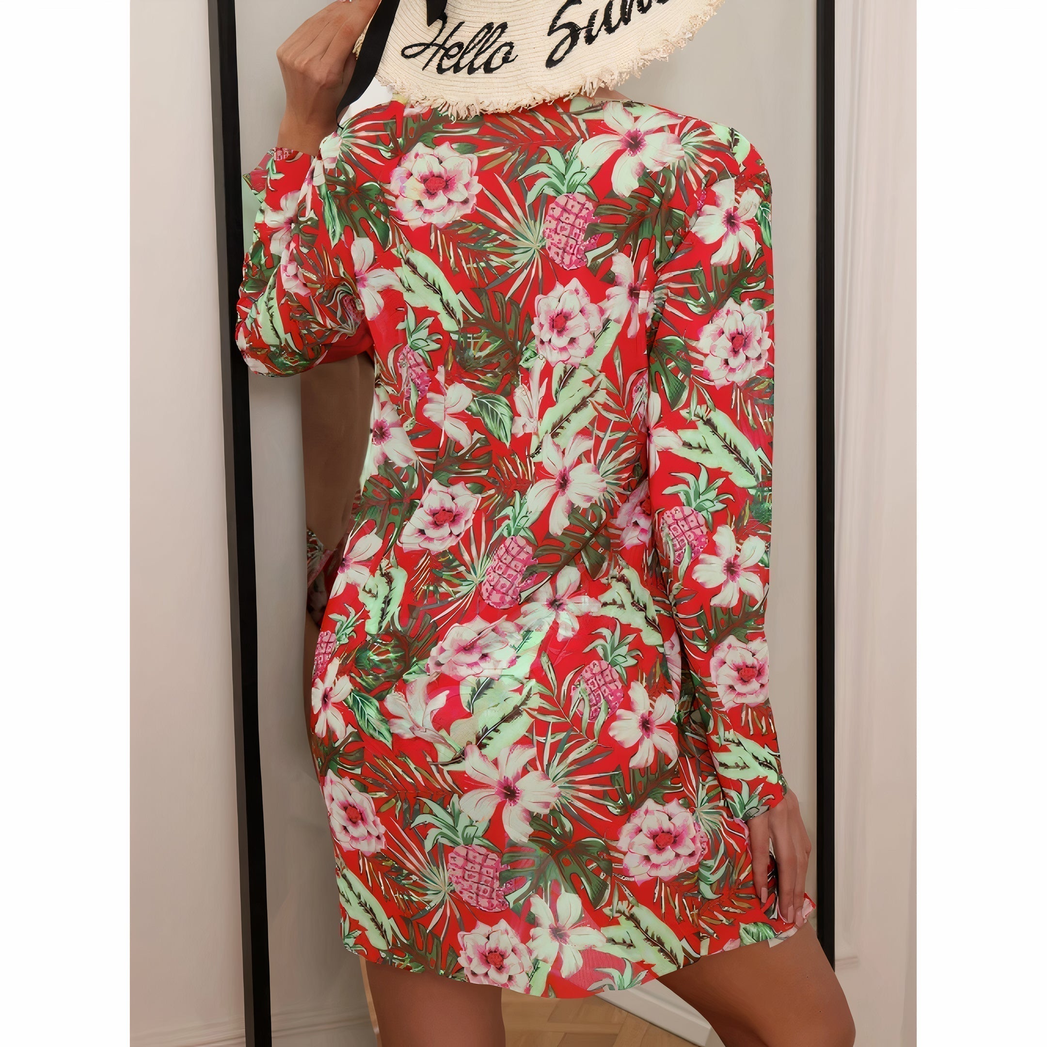 Women's Summer Bikini Set with Floral Cardigan