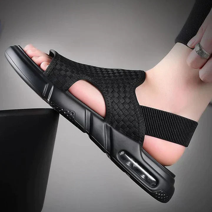 Men's Summer Slip-On Sandals with Cushioned Sole and Air Unit Design