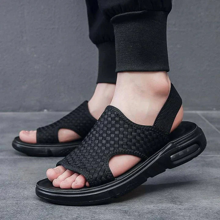 Men's Summer Slip-On Sandals with Cushioned Sole and Air Unit Design