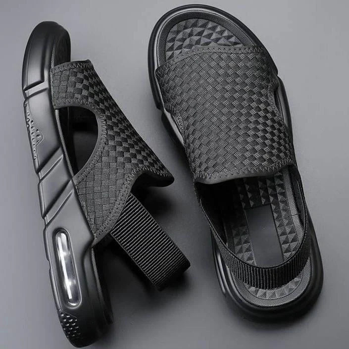 Men's Summer Slip-On Sandals with Cushioned Sole and Air Unit Design